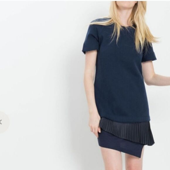 Derek Lam 10 Crosby Blue Sweatshirt Dress 2 in 1 Size 8 - Picture 3 of 14